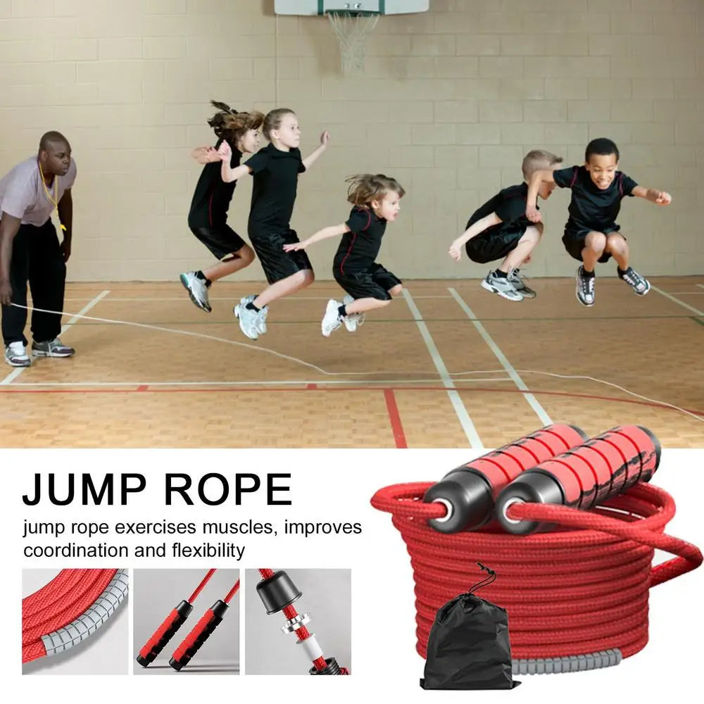 Kids Jump Rope Exercise Jump Rope Adjustable Jump Ropes Tangle-Free Jumping Rope Fitness Ergonomic Handle Team Jump Rope For