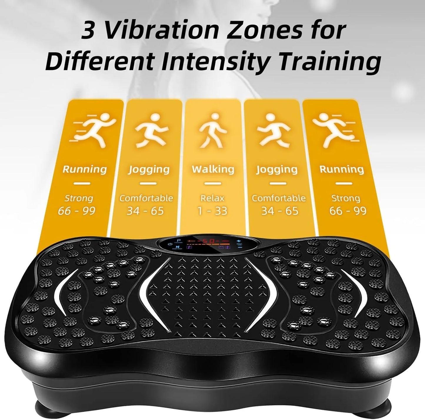 Vibration Plate Exercise Machine, Vibration Fitness Trainer with Bluetooth ,  Home Exercise Equipment for Fitness Body Toning