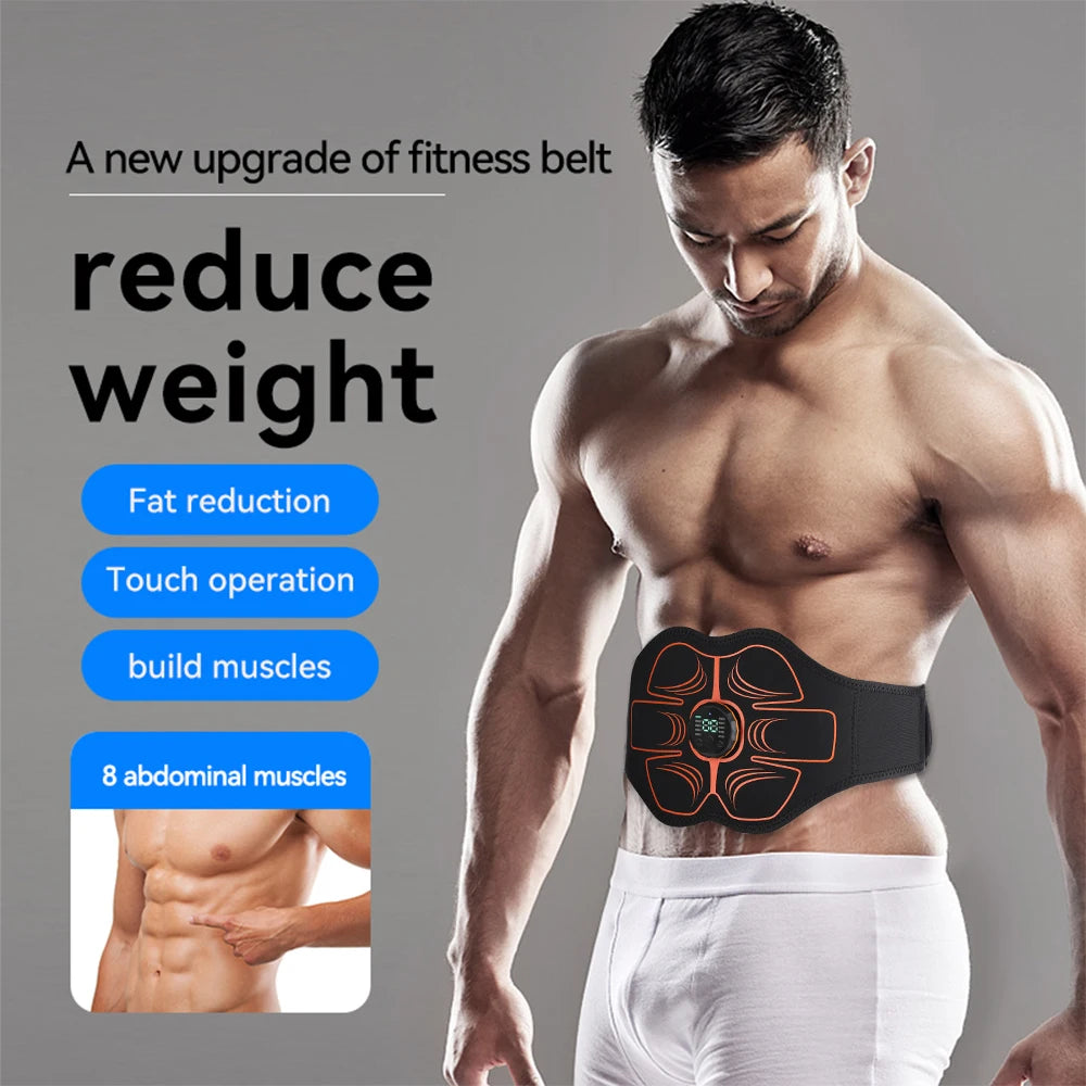 Electric Muscle Stimulator Vibrator Muscle Massager Fat Burner for Waist Abdomen Weight Loss Belt Slimming Abs Fitness Equipment