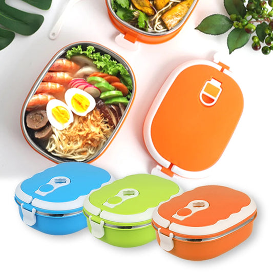 Meal Box Leak-proof Food Container Thermal Meal Box with Folding Handle 900 ml Portable Meal Prep Containers for Kids Adults Sch