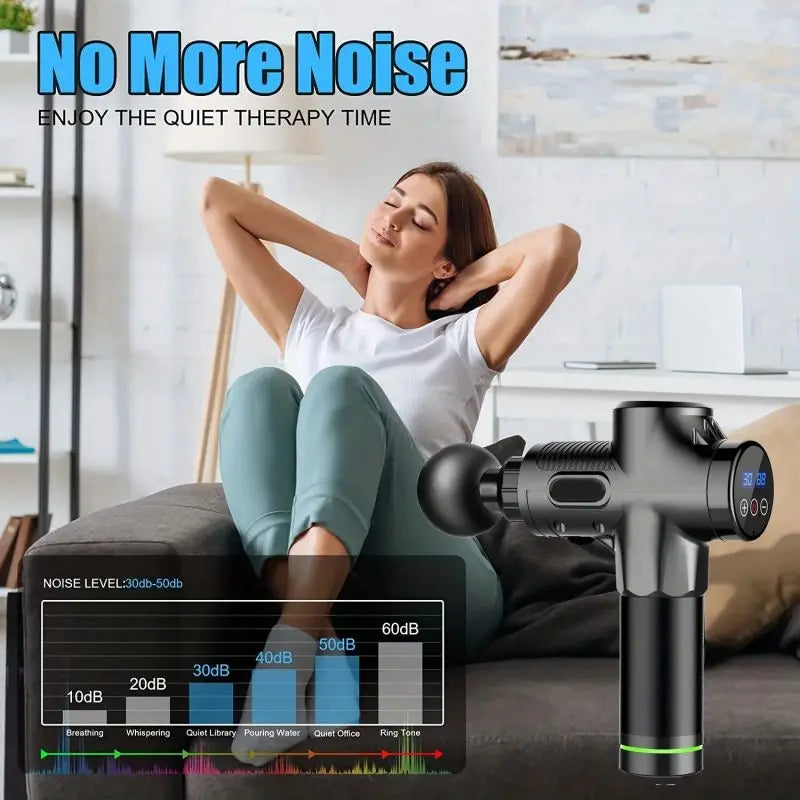 30 Level Massage Gun Fascia Deep Muscle Relax Body Neck Massager Electric Fitness Equipment Noise Reduction Male Female