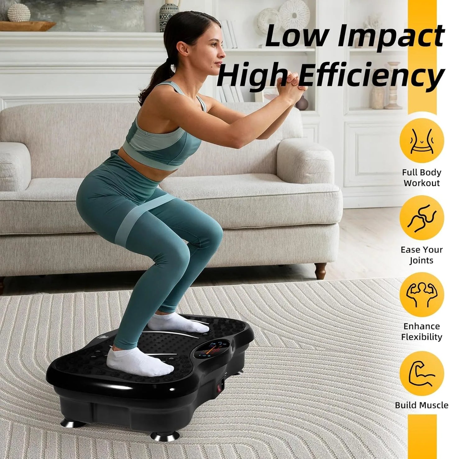 Vibration Plate Exercise Machine, Vibration Fitness Trainer with Bluetooth ,  Home Exercise Equipment for Fitness Body Toning